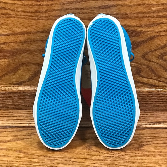 Vans Sk8 Slim Neon Leather Neon Blue Shoes - Picture 6 of 8